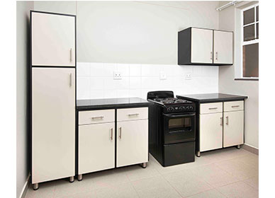 Kitchen Scheme with Biscuit Colour Wrap Doors